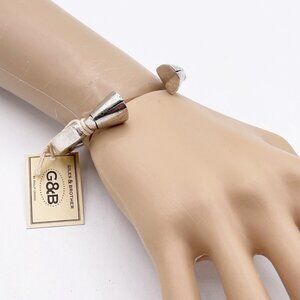 NWT Giles & Brother G&B Le Beau 5 Silver Tone Pied-De-Biche Hooves Cuff Bracelet